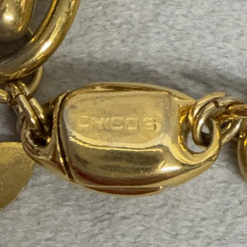 Chico's Chain Bracelet Gold Tone Chunky Oval Links Magnetic Closure 8 Inch